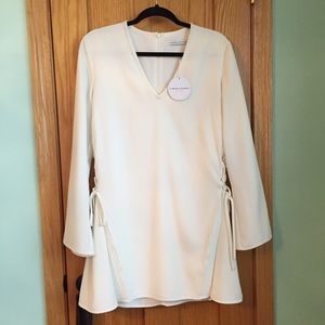 FindersKeepers NWT White Boho Lace Up Dress